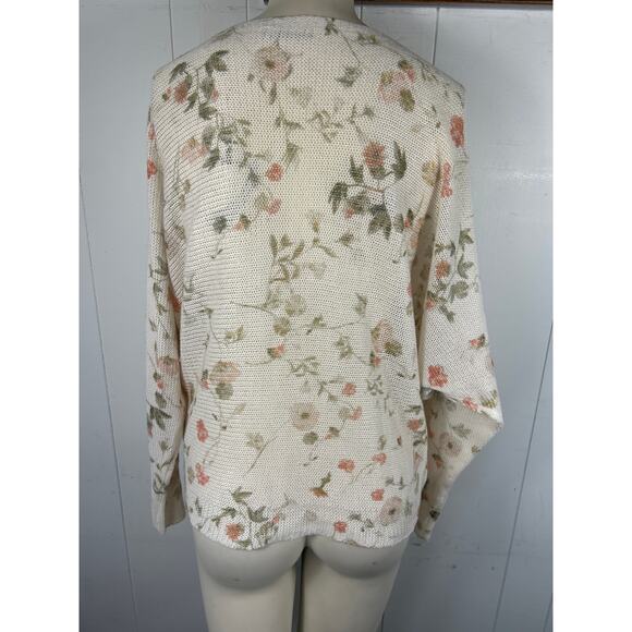 Anna Melani lightweight Dolman sleeve floral sweater made in Italy size M - Picture 2 of 5